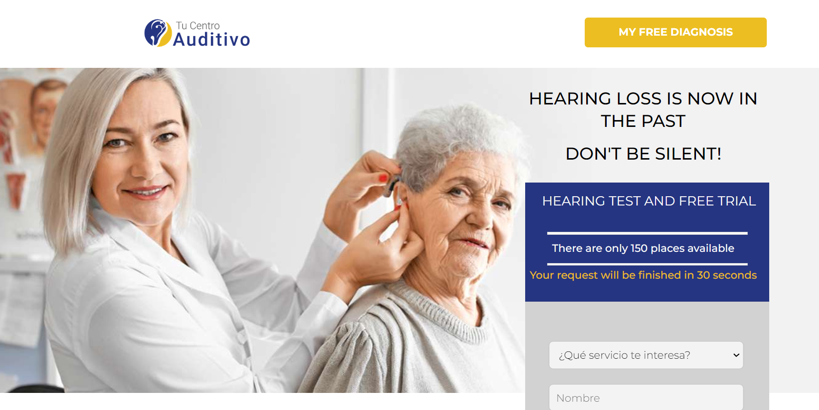Example of Senior niche landing page 